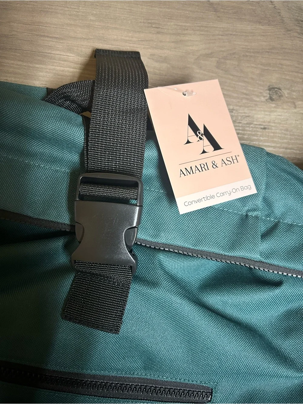 Amari & Ash Teal Roll-Top Backpack for Men